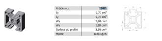 Profilé30X30 2N180 ALUDIS