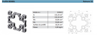 profilé 80X80L ALUDIS